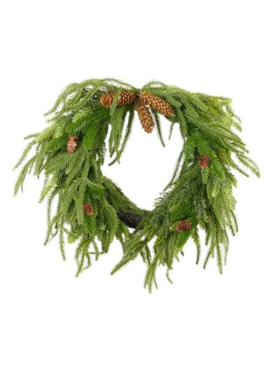 WIANEK ŚWIĄTECZNY DEKORACJA ŚWIERK 50CM GREEN