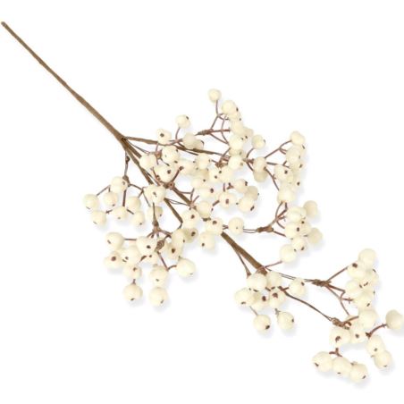 ŚNIEGULICZKA GAŁĄZKA Z OWOAMI 59CM WHITE CREAM