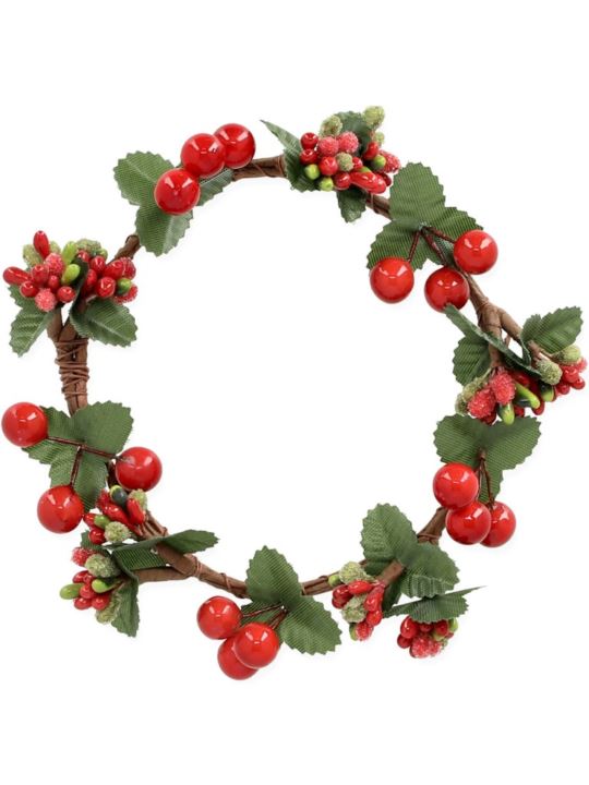 WIANUSZEK ŚWIĄTECZNY Z OWOCAMI 17CM 24-281 RED