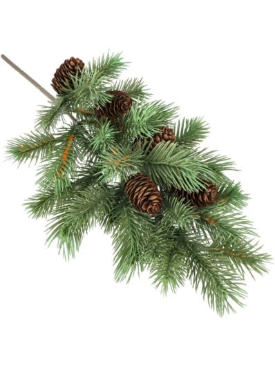 ŚWIERK Z SZYSZKAMI GAŁĄZKA 45CM /0003 GREEN