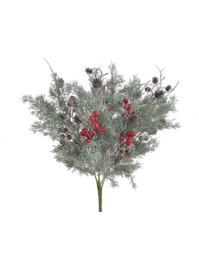 JAŁOWIEC ŚWIĄTECZNY BUKIET Z DODATKAMI 45CM GR RED