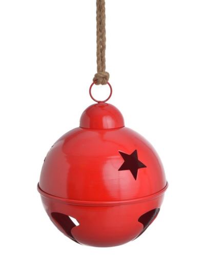 DZWONEK METALOWY ZAWIESZKA 25,50CM RED