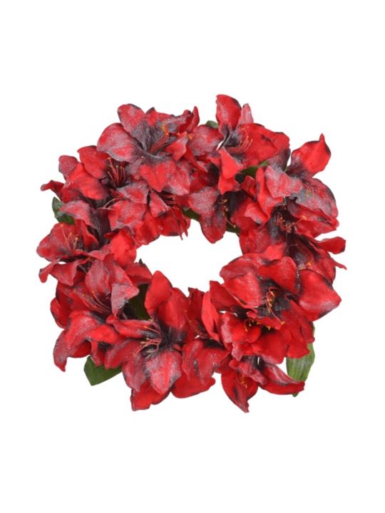 WIANEK Z AMARYLISA OSZRONIONY MROZEM 50CM RED