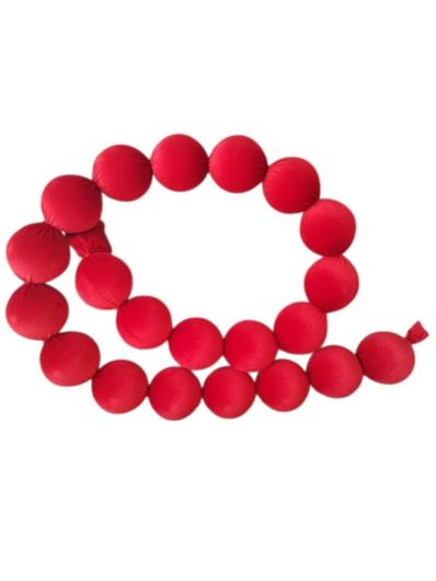 GIRLANDA FLOKOWANA Z KUL ŚR8CM DŁ.150CM VELVET RED
