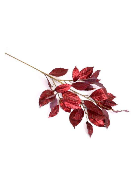 LIŚCIE METALIZOWANE GAŁĄZKA 104CM RED BURGUNDY