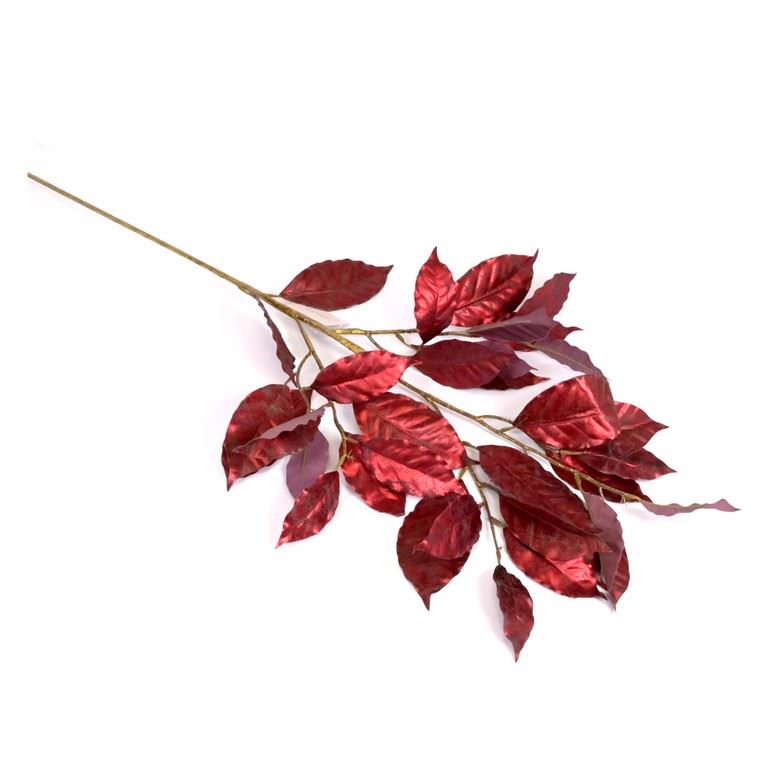 LIŚCIE METALIZOWANE GAŁĄZKA 104CM RED BURGUNDY