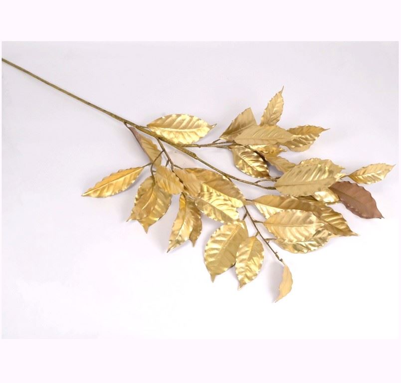 LIŚCIE METALIZOWANE GAŁĄZKA 104CM METALIC GOLD