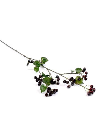 GAŁĄZKA Z OWOCAMI BLACKBERRY 88CM BLACK BURGUNDY