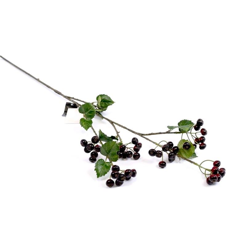 GAŁĄZKA Z OWOCAMI BLACKBERRY 88CM BLACK BURGUNDY