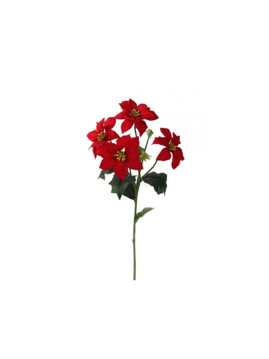 POINSECJA GAŁĄZKA 50CM 4 KWIATY VELVET RED
