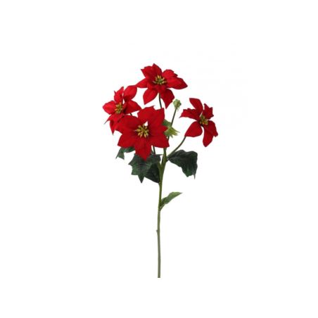 POINSECJA GAŁĄZKA 50CM 4 KWIATY VELVET RED