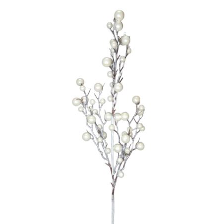 KULKI PERŁOWE GAŁĄZKA 66CM PERL WHITE