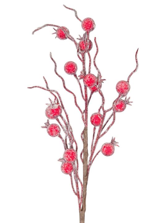 GŁOGI OSZRONIONE CUKIER GAŁĄZKA 50CM RED