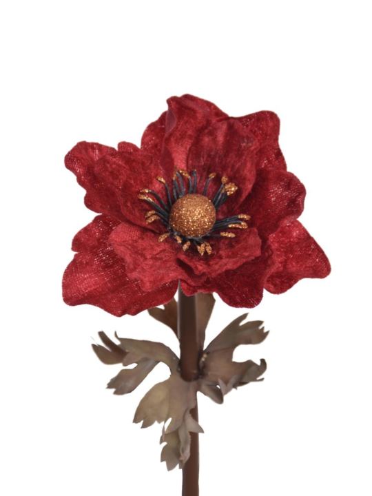 ANEMON VELVET Z BROKATEM XMEI2005 RED