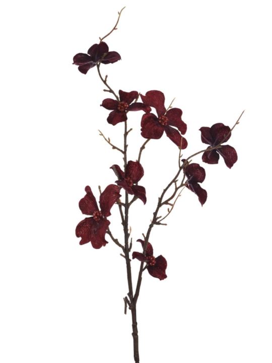 DEREŃ GAŁĄZKA VELVET 80CM XMEI2008 BURGUNDY