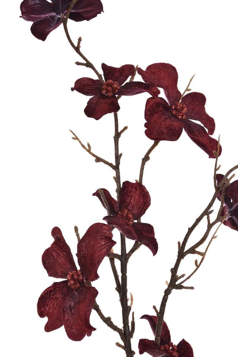DEREŃ GAŁĄZKA VELVET 80CM XMEI2008 BURGUNDY