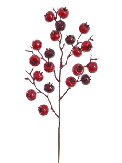 DZIKA RÓŻA GAŁĄZKA OWOCOWA 56CM XFMN026 RED GLITTE