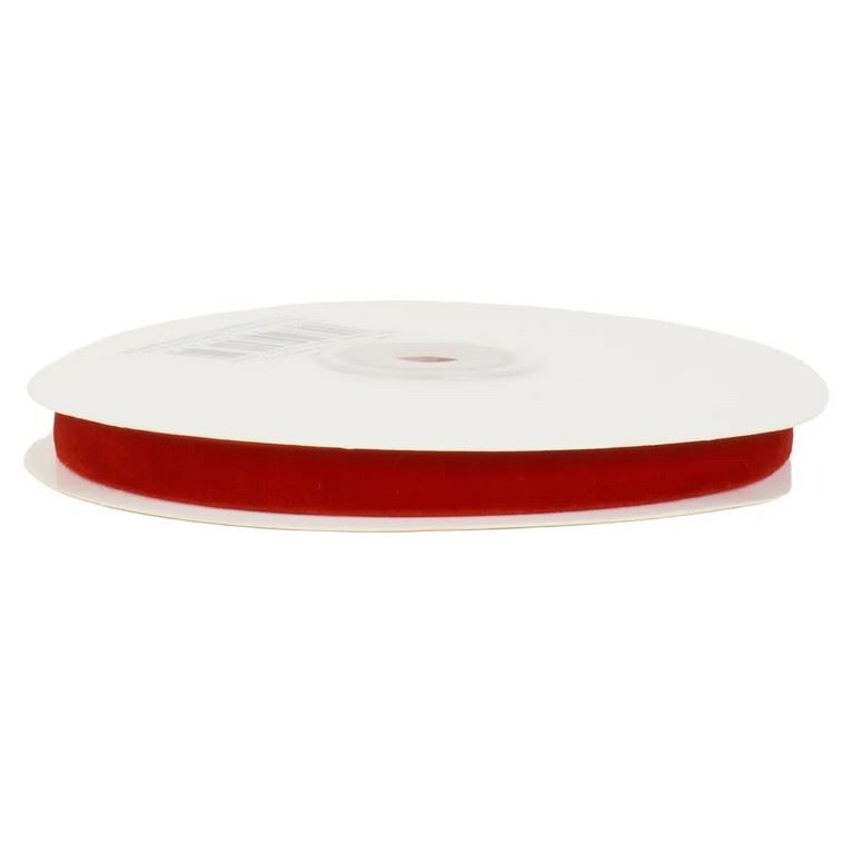 WSTĄŻKA WELWETOWA 10MM X 10M RED