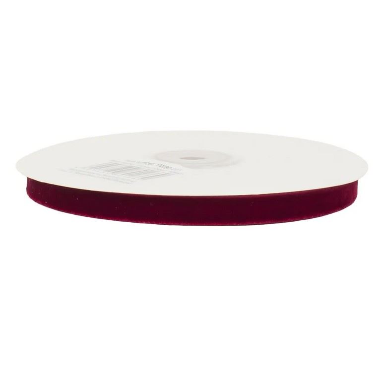 WSTĄŻKA WELWETOWA 10MM X 10M BURGUNDY
