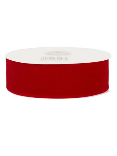 WSTĄŻKA WELWETOWA 38MM X 10M RED