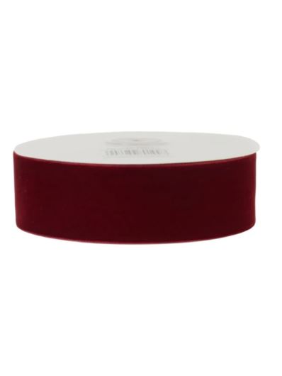 WSTĄŻKA WELWETOWA 38MM X 10M BURGUNDY