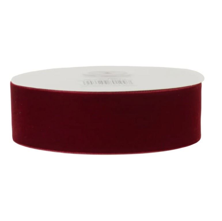 WSTĄŻKA WELWETOWA 38MM X 10M BURGUNDY