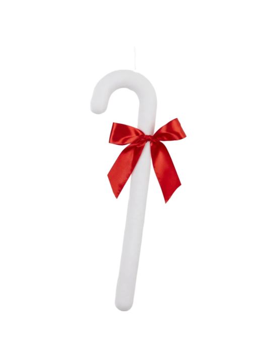 LASKA FLOKOWANA Z KOKARDĄ 43CM WHITE RED
