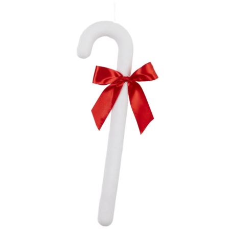 LASKA FLOKOWANA Z KOKARDĄ 43CM WHITE RED