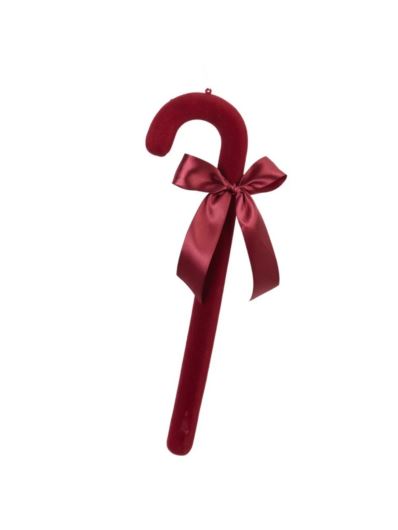 LASKA FLOKOWANA Z KOKARDĄ 43CM BURGUNDY BURGUNDY