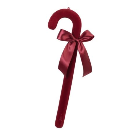 LASKA FLOKOWANA Z KOKARDĄ 43CM BURGUNDY BURGUNDY