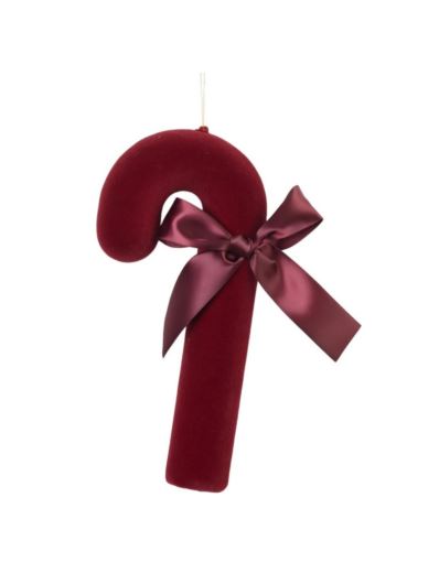 LASKA FLOKOWANA Z KOKARDĄ 30CM BURGUNDY BURGUNDY