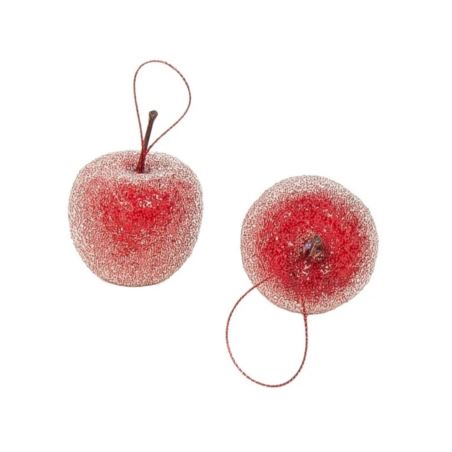 JABŁKO DEKORACYJNE ZAWIESZKA 5CM 12SZT. SUGAR RED