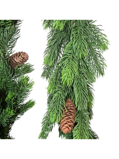 ŚWIERK SZYSZKI GIRLANDA 180CM GREEN