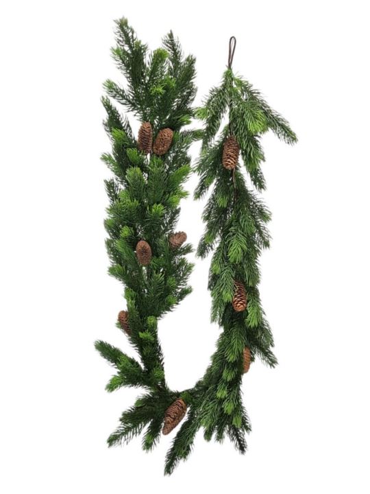ŚWIERK SZYSZKI GIRLANDA 180CM GREEN