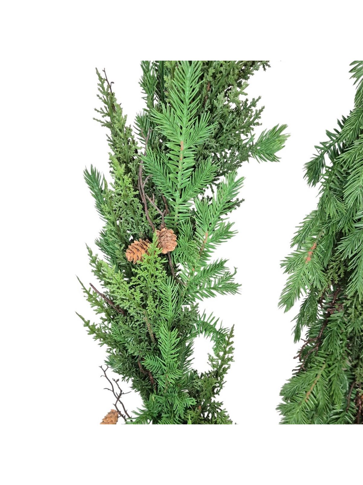 ŚWIERK TUJA PATYCZKI SZYSZKI GIRLANDA 180CM GREEN