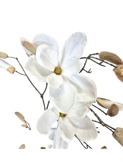 MAGNOLIA GAŁĄZKA Z BROKATEM 100CM WHITE GLITTER