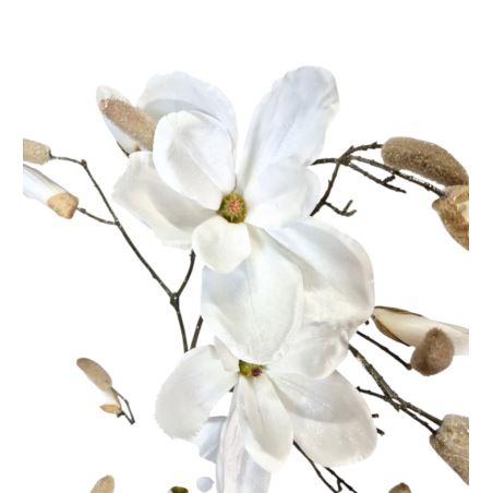 MAGNOLIA GAŁĄZKA Z BROKATEM 100CM WHITE GLITTER