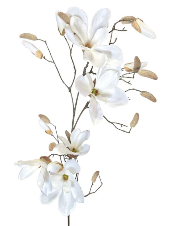 MAGNOLIA GAŁĄZKA Z BROKATEM 100CM WHITE GLITTER