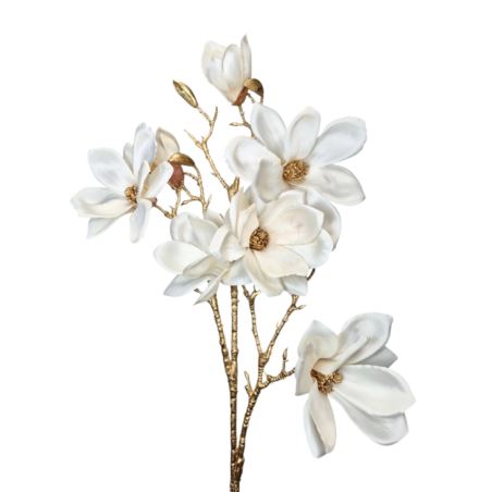 MAGNOLIA GAŁĄŹ 86CM ZŁOTA ŁODYGA CREAM