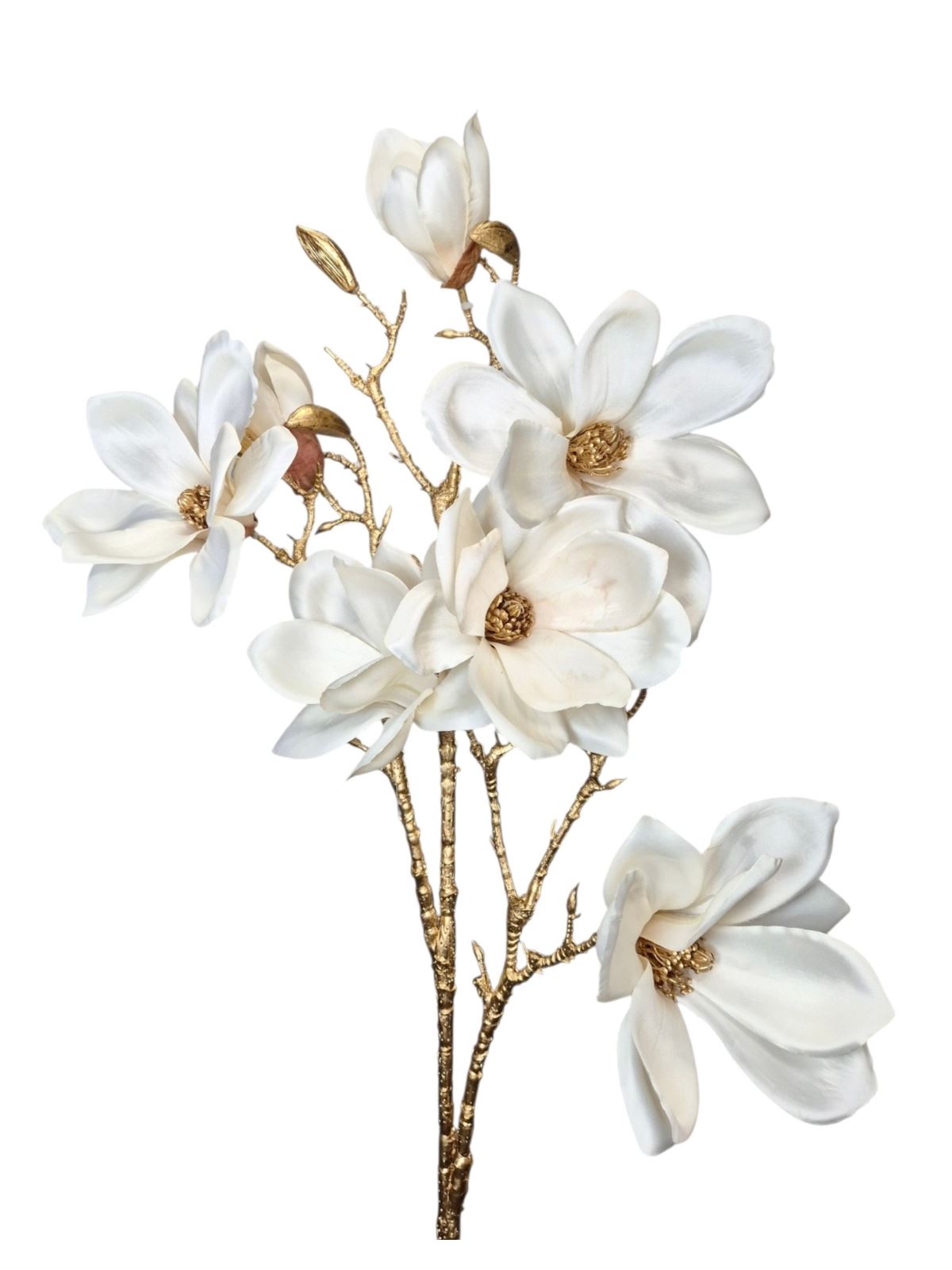 MAGNOLIA GAŁĄŹ 86CM ZŁOTA ŁODYGA CREAM