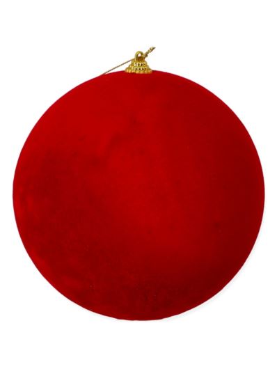 BOMBKA  FLOK- VELVET CHRISTMAS BALL 15CM RED