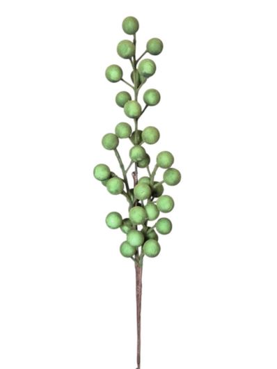 GAŁĄZKA FLOKOWANE OWOCE 40CM GREEN VELVET