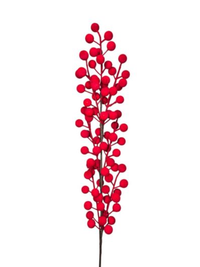 GAŁĄZKA FLOKOWANE OWOCE 66CM RED VELVET